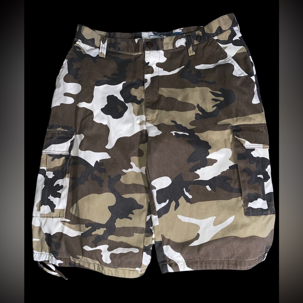 Regal Wear Cargo Shorts Mens Size 38 Brown White Tan Camo Streetwear